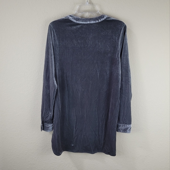 Cato Shirt Womens XS Tunic Grey Stretch‎ Velvet Popover Holiday Christmas - Picture 7 of 12